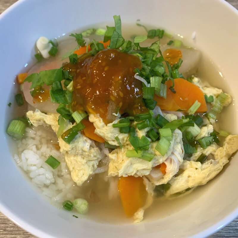 Egg Soup Over Rice