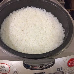 Cooked Rice in Rice Cooker